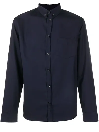 Nine In The Morning Sebastien Chest Pocket Shirt In Blue