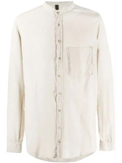 Poème Bohèmien Mandarin Collar Buttoned Shirt In Neutrals