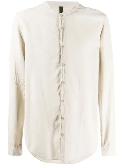 Poème Bohèmien Band Collar Shirt In Neutrals