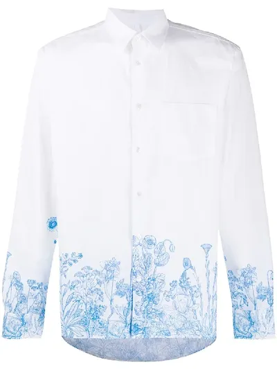 Soulland Floral Print Shirt In White