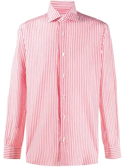 Barba Striped Regular-fit Shirt In Pink