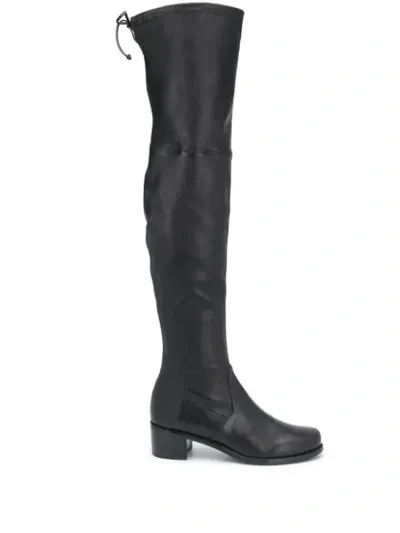 Stuart Weitzman 45mm Tie-fastened Boots In Black