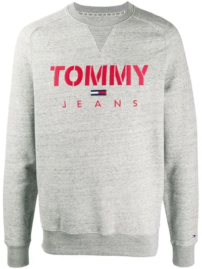 Tommy Hilfiger Embroidered-logo Jumper In Grey