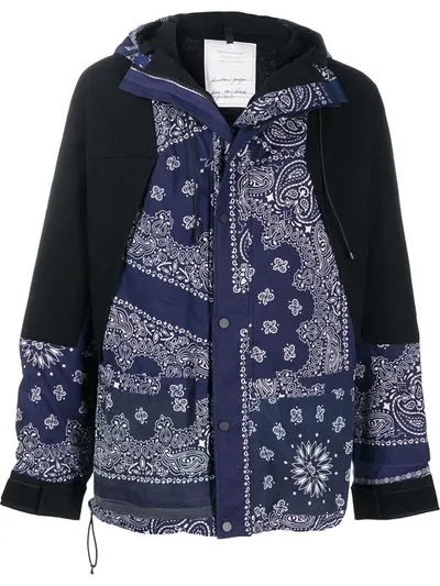 Readymade Bandana Print Panelled Jacket In Blue