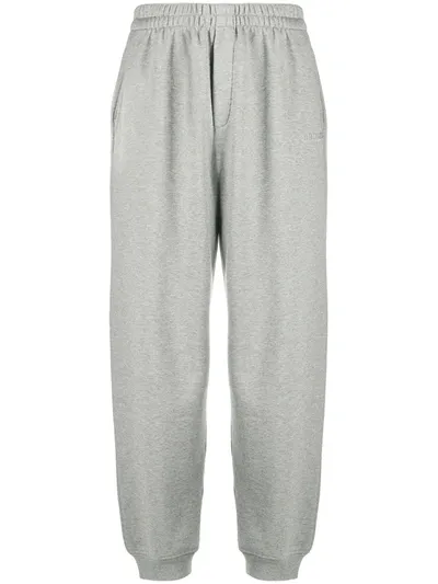 Vetements Logo Embroidered Loose Fit Track Pants In Grey