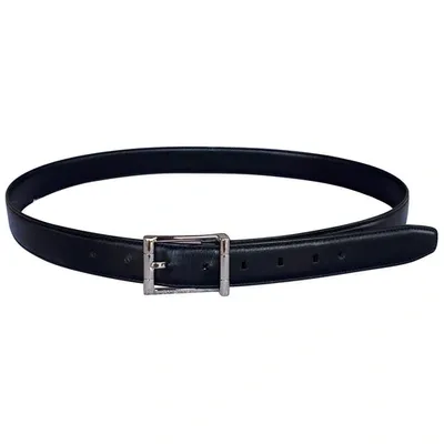 Pre-owned Bvlgari Leather Belt In Black