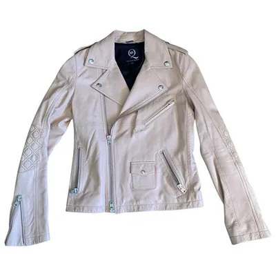 Pre-owned Alexander Mcqueen Leather Jacket In Beige