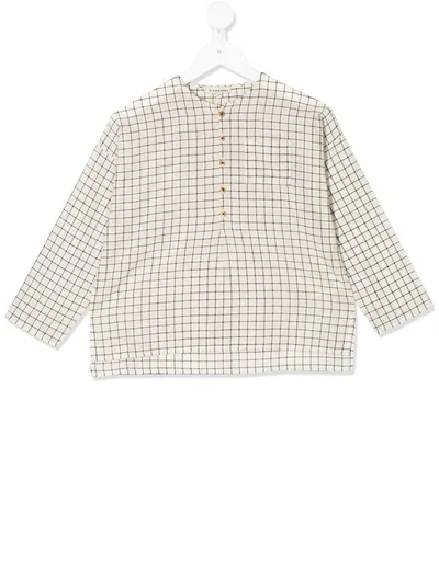 Caramel Kids' Pimlico Checked Cotton Shirt In Neutrals