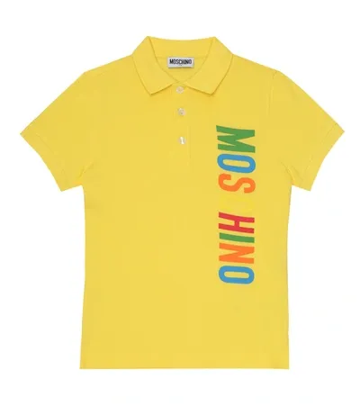 Moschino Kids' Logo Cotton-piqué Polo Shirt In Yellow