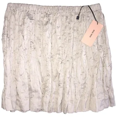 Pre-owned Miu Miu Mini Skirt In Metallic