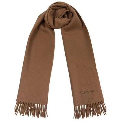 Pre-owned Calvin Klein Wool Scarf In Brown