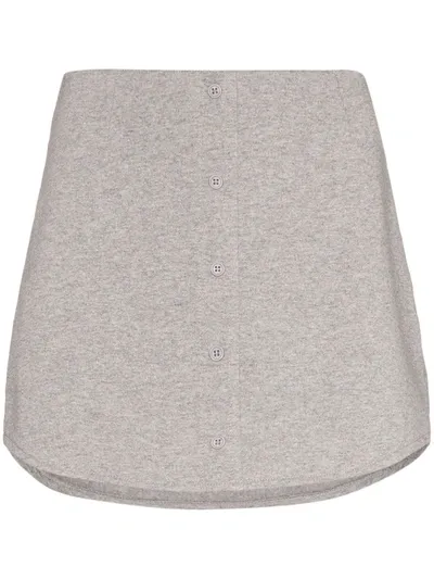 Goldbergh Fleece Buttoned Mini Skirt In Grey