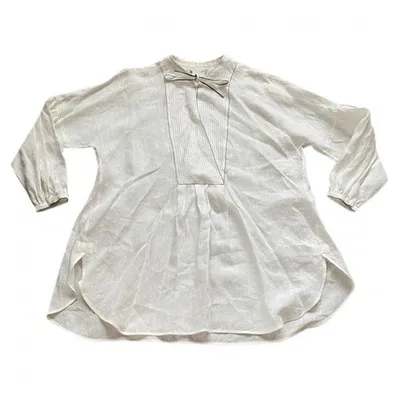 Pre-owned Max Mara Linen Tunic In White