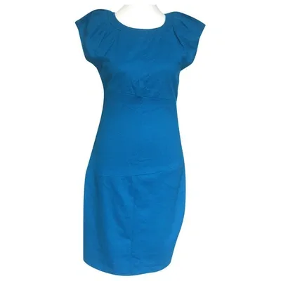 Pre-owned Diane Von Furstenberg Wool Mid-length Dress In Turquoise