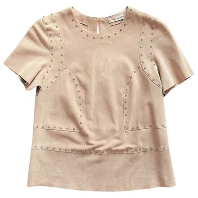 Pre-owned Yves Salomon Beige Suede Top