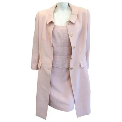 Pre-owned Escada Wool Suit Jacket In Pink