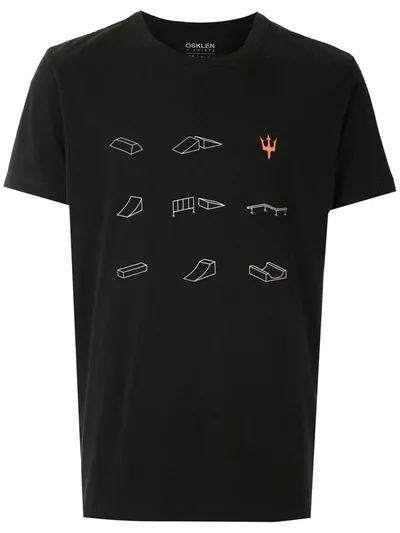 Osklen Skate Park Print T-shirt In Black