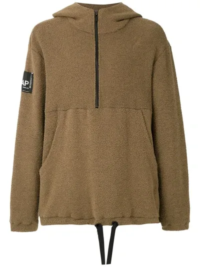 Osklen Logo Patch Zip-up Hoodie In Neutrals