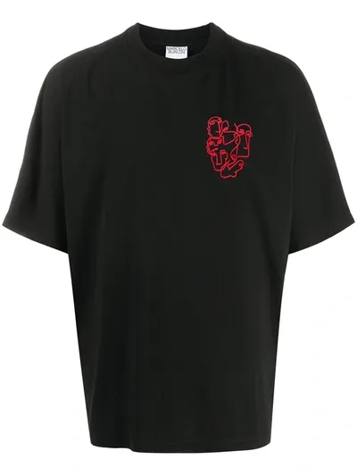 Marcelo Burlon County Of Milan Face Motif T-shirt In Black