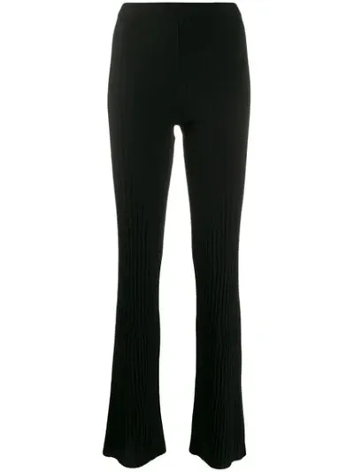 Mrz Fitted Flare-bottom Trousers In Black