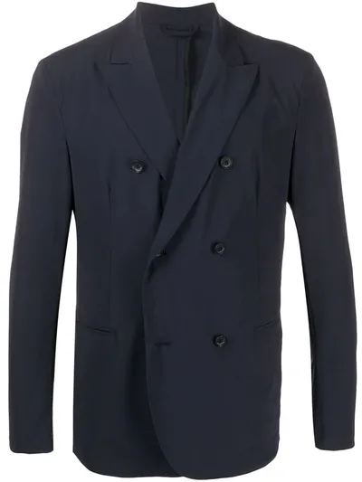 Hydrogen Double-breasted Peak-lapel Jacket In Blue