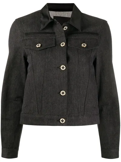 Ports 1961 Silk Collar Denim Jacket In Black