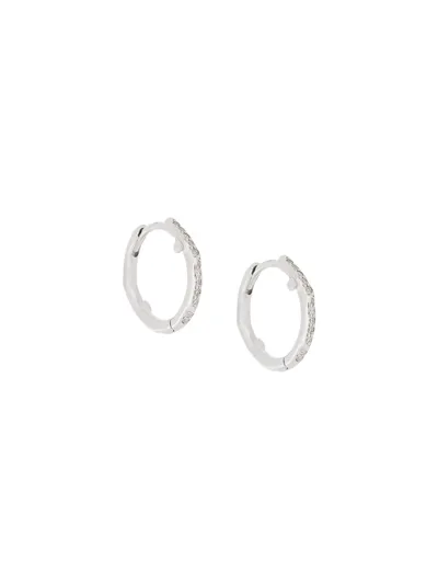 Shaun Leane Sterling Silver Cherry Blossom Diamond Hoop Earrings In Metallic