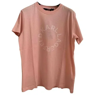 Pre-owned Karl Lagerfeld Pink Cotton Top