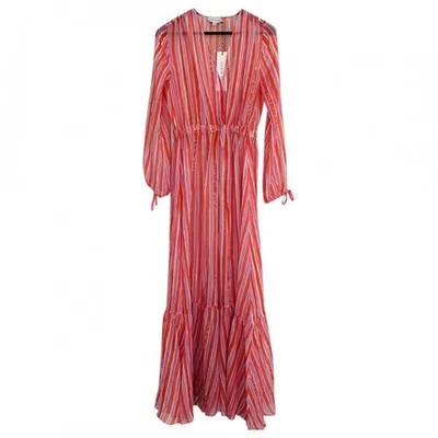 Pre-owned Mira Mikati Silk Maxi Dress In Pink