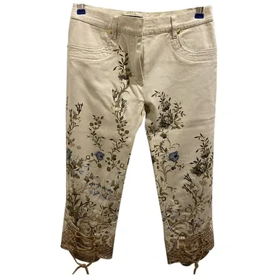 Pre-owned Roberto Cavalli Trousers In Beige