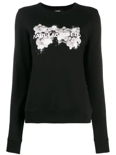 Karl Lagerfeld Women's Sweatshirt Orchid In Black