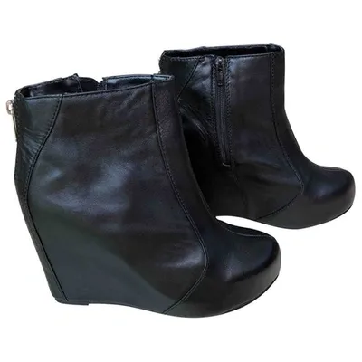 Pre-owned Jeffrey Campbell Leather Ankle Boots In Black