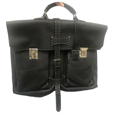 Pre-owned Fendi Leather Satchel In Black