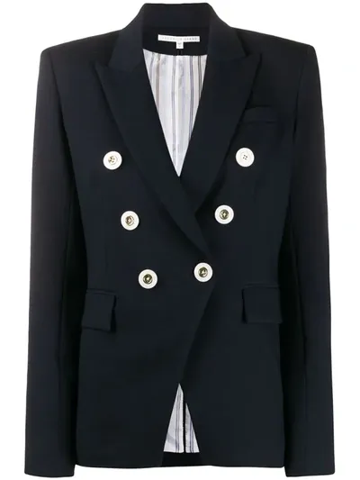 Veronica Beard Miller Dickey Double-breasted Crepe Blazer In Navy