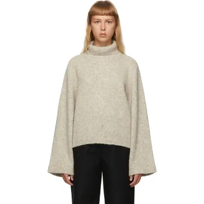 Totême Ravenna Mélange Wool-blend Turtleneck Sweater In Grey