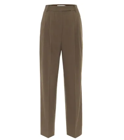 The Frankie Shop Bea High-rise Straight Pants In Brown