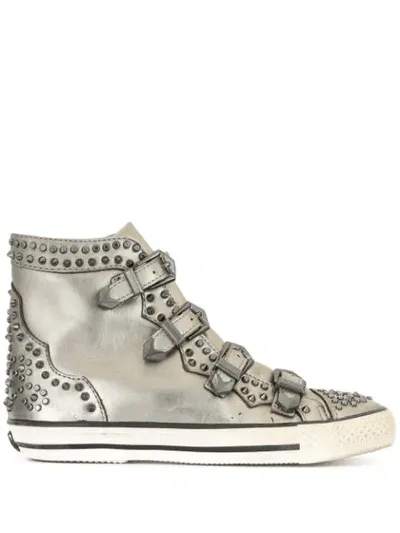 Ash Studded High-top Sneakers In Metallic