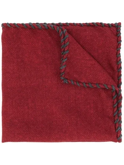 Brunello Cucinelli Twisted Trim Neckerchief In Red