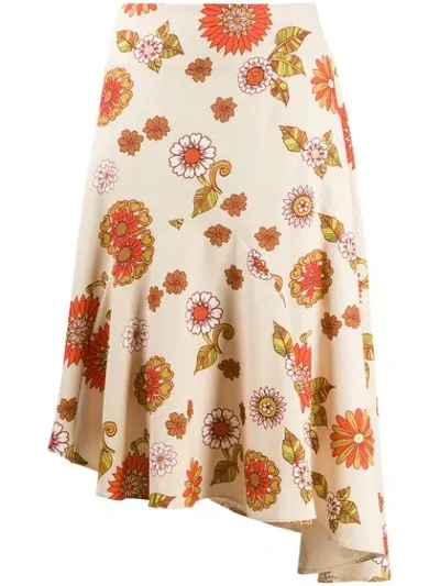 Dodo Bar Or Flower Print Midi Skirt In Yellow