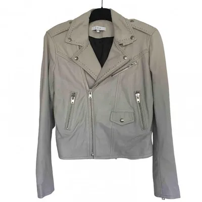 Pre-owned Iro Leather Jacket In Grey