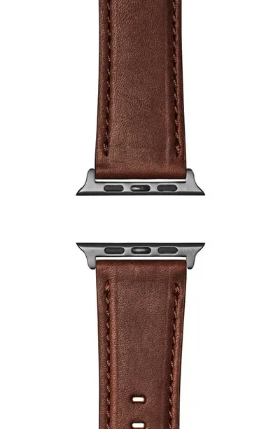 Shinola Grizzly Leather 21mm Apple Watch® Watchband In British Tan