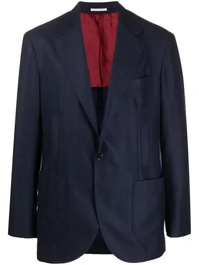 Brunello Cucinelli Single-breasted Fitted Blazer In Blue