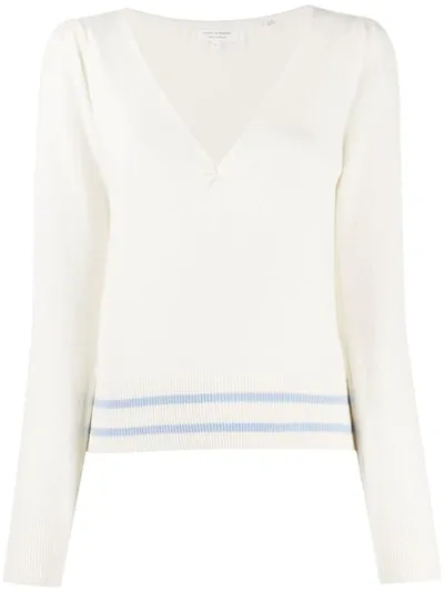 Chinti & Parker Logo Cashmere Jumper In Neutrals