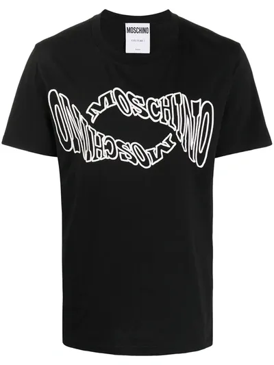 Moschino Logo Print T-shirt In Nero