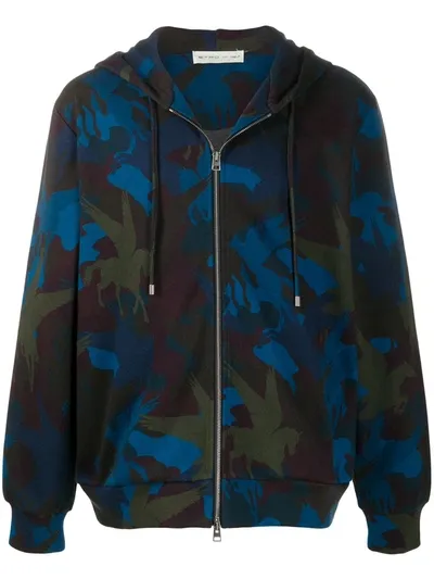 Etro Pegasus Print Hoodie In Blue