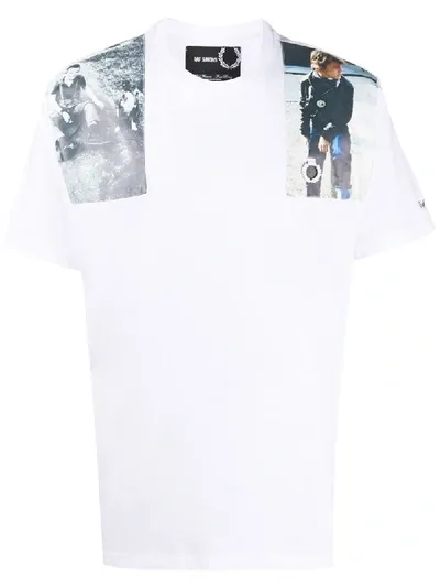 Fred Perry Photo Shoulder Print T-shirt In White