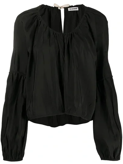 Jil Sander Relaxed Long-sleeve Blouse In Black