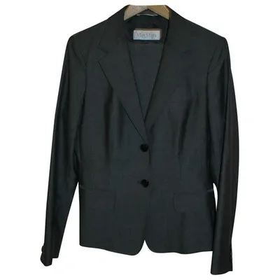 Pre-owned Max Mara Wool Blazer In Grey