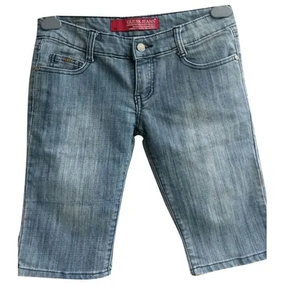 Pre-owned Guess Blue Denim - Jeans Shorts