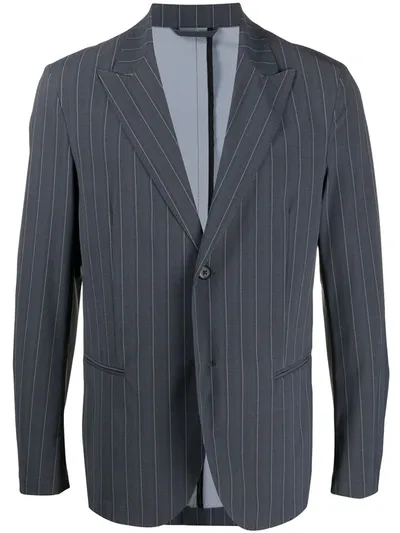 Hydrogen Pinstriped Single-breasted Blazer In Grey